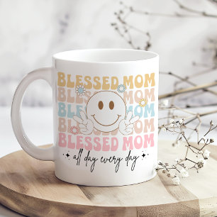 "Gesegnete Mama" Muttertag Pastel farbig Hippie Kaffeetasse