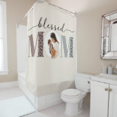 Gesegnete Mama Personalisiertes Foto Duschvorhang (Beispiel)