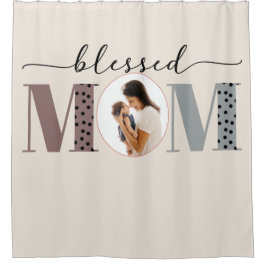 Gesegnete Mama Personalisiertes Foto Duschvorhang