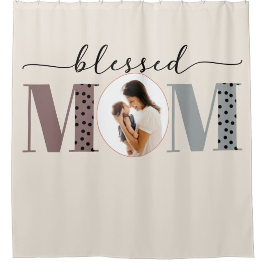 Gesegnete Mama Personalisiertes Foto Duschvorhang (Vorderseite)