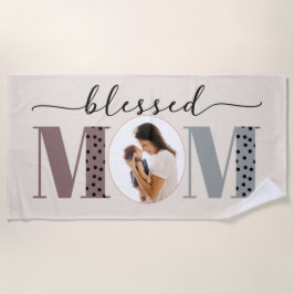 Gesegnete Mama Personalisiertes Foto Strandtuch