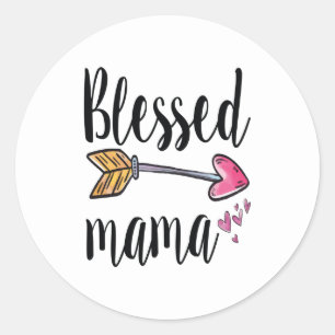 Gesegnete Mama Runder Aufkleber