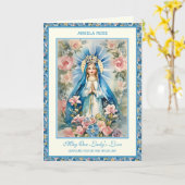 Gesegnete Mary Floral Gebet Rosary Karte (Gelbe Blume)