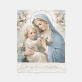 Gesegnete Mary Jesus Floral Religious Fleecedecke (Vorderseite)