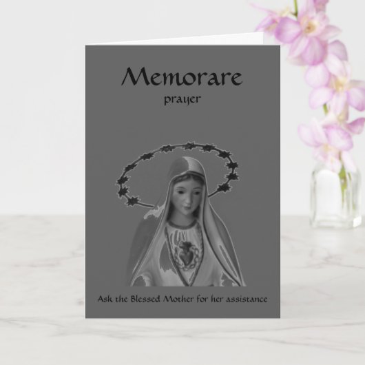 Gesegnete Mary, Memorare Gebet Karte (Orchidee)