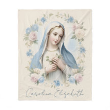 Gesegnete Mary Religious Floral Pink Roses