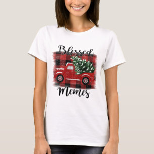 Gesegnete Memes Red Truck Vintage Weihnachtsbaum T-Shirt