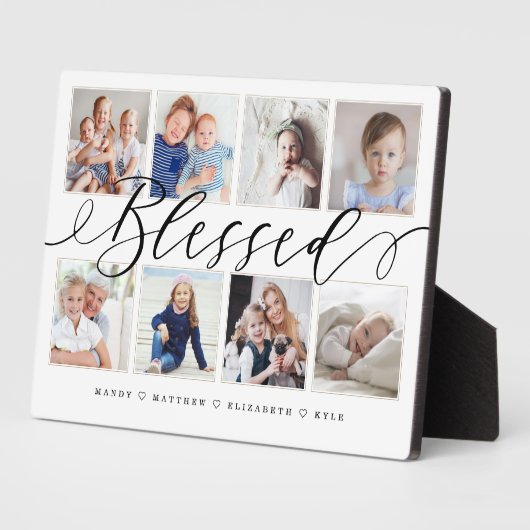 Gesegnete moderne Kalligrafie | Familienfotomateri Fotoplatte (Seite)