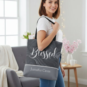 Gesegnete moderne Schrift Personalisiert Tasche