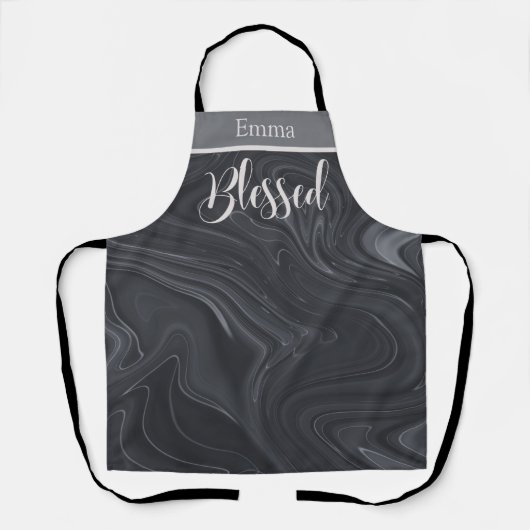 Gesegnete moderne Script-Imitate Marble Personalis Schürze (Vorderseite)