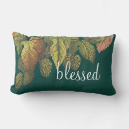 Gesegnete moderne Vintage Blume auf Smarald Green Lendenkissen