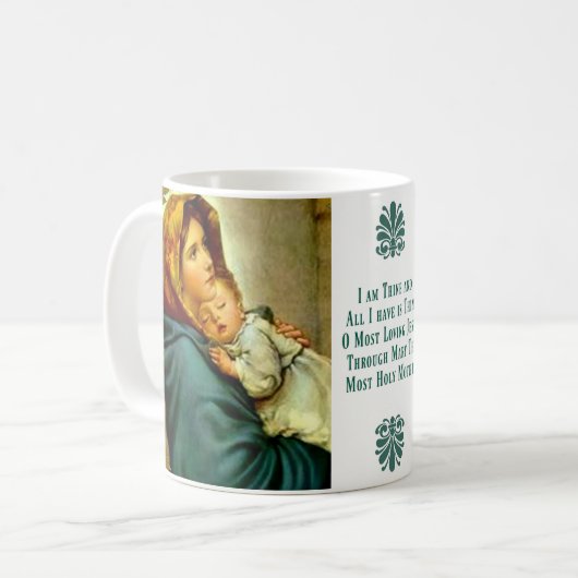 Gesegnete Mutter, die den Kinderjesus-Ast hält Kaffeetasse (Vorderseite Links)