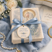 Gesegnete Mutter Florale Marien Kreuz Religiös Dankeskarte