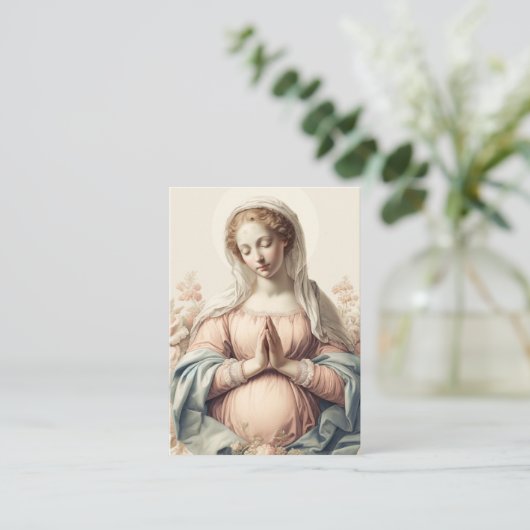 Gesegnete Mutter-Gebetskarte für werdende Mütter Begleitkarte (Stehend Vorderseite)