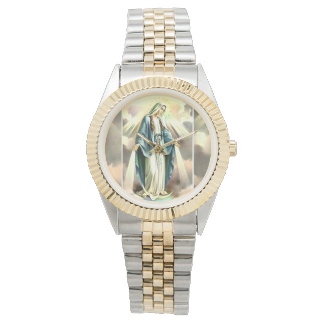 Gesegnete Mutter Gold/Silber-Uhr Armbanduhr (Vorderseite)