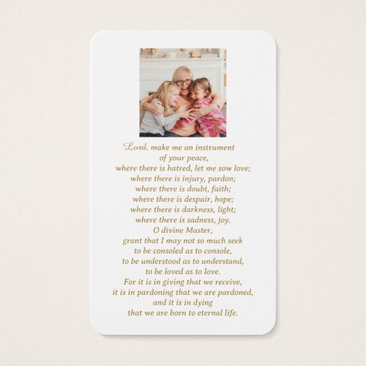 Gesegnete Mutter Katholische Franziskus Gebetskart (Rückseite)