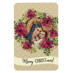 Gesegnete Mutter Kind Jesus Weihnachtsschrei Magnet