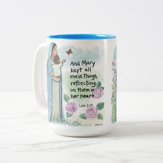 Gesegnete Mutter Luke 2:19 Tasse (Vorderseite Links)