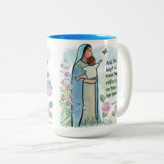 Gesegnete Mutter Luke 2:19 Tasse (VorderseiteRechts)