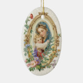 Gesegnete Mutter Maria und Jesus Bloral Keramik Ornament (Rechts)