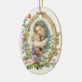 Gesegnete Mutter Maria und Jesus Bloral Keramik Ornament (Links)