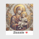 Gesegnete Mutter Mary and Baby Jesus | Christmas Aufkleber<br><div class="desc">Jungfrau Mary mit Baby Jesus in einem Fliesenmosaik Stil Vinyl Aufkleber.</div>