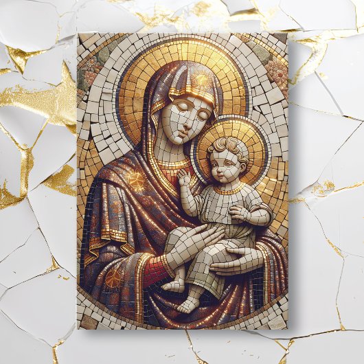 Gesegnete Mutter Mary and Baby Jesus | Christmas Karte