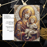 Gesegnete Mutter Mary and Baby Jesus | Christmas Postkarte<br><div class="desc">Weihnachts-Postkarte mit dem Bibelvers Luke 1:37,  "Denn nichts wird mit Gott unmöglich sein." Weihnachtskarte. Front ist eine Jungfrau Mary mit Baby Jesus in einem Fliesenmosaik Stil.</div>