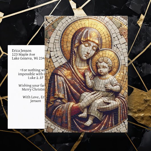Gesegnete Mutter Mary and Baby Jesus | Christmas Postkarte