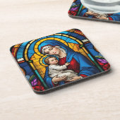 Gesegnete Mutter Mary and Baby Jesus - Jungfrau Ma Getränkeuntersetzer (Linke Seite)