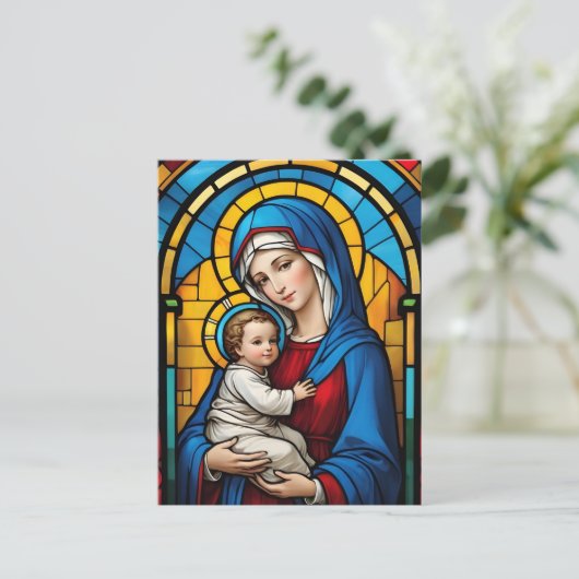 Gesegnete Mutter Mary and Baby Jesus - Jungfrau Ma Postkarte (Stehend Vorderseite)