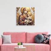 Gesegnete Mutter Mary and Baby Jesus | religiös Leinwanddruck (Insitu (Wohnzimmer))