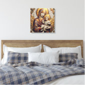 Gesegnete Mutter Mary and Baby Jesus | religiös Leinwanddruck (Insitu (Schlafzimmer))