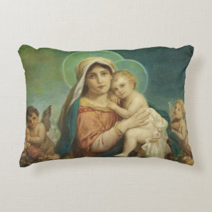 Gesegnete Mutter Mary Baby Jesus Angels Rose Zierkissen