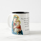 Gesegnete Mutter Mary Jesus beten Hoffnung sich Zweifarbige Tasse (Vorderseite Links)