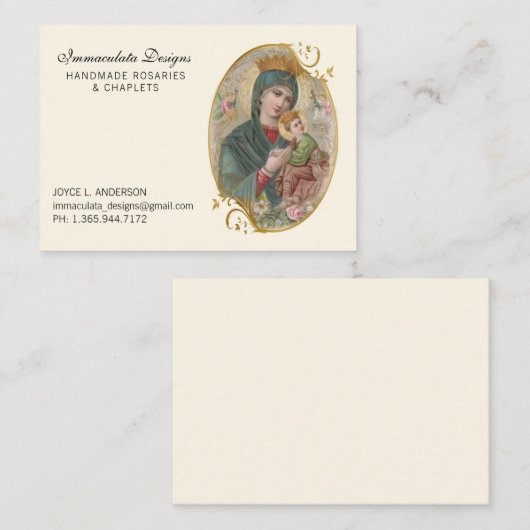 Gesegnete Mutter Mary Jesus Religious Visitenkarte (Vorne/Hinten)