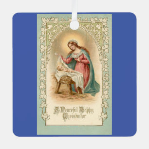 Gesegnete Mutter mit Jesus Ornament Aus Metall