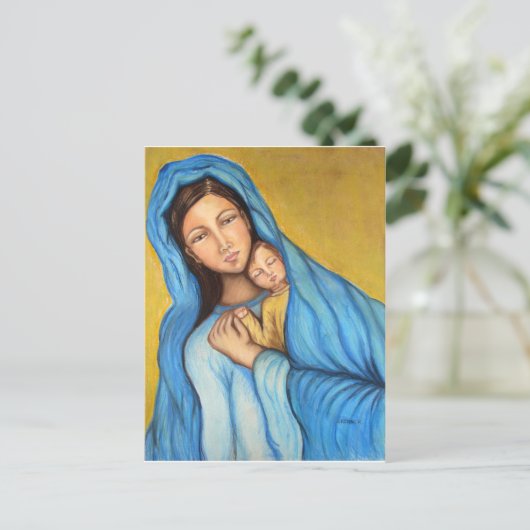 Gesegnete Mutter Postkarte (Stehend Vorderseite)