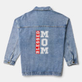 Gesegnete Mutter-Typografie Muttertag Jeansjacke (Rückseite)