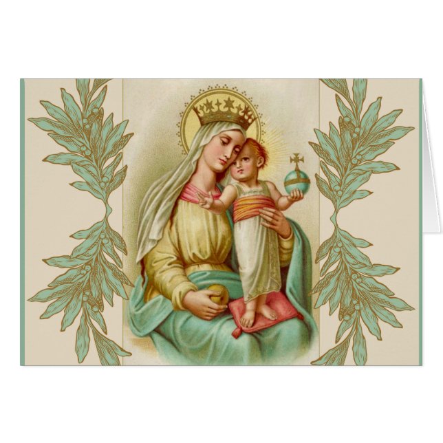 Gesegnete Mutter, welche die Kinderjesus-Kugel (Vorderseite (Horizontal))