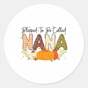 Gesegnete Nana Kürbis Herbst Thanksgiving Mama Runder Aufkleber