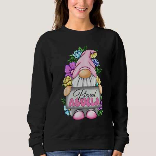 Gesegnete Oma Gnom Blumenliebe Oma Muttertag Sweatshirt (Vorderseite)