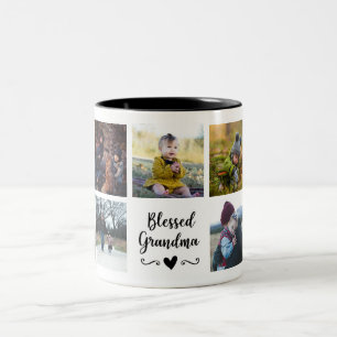 Gesegnete Oma personalisierte Fototasse Zweifarbige Tasse