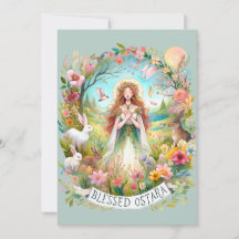 Gesegnete Ostara Hexen Paganer Weise Flache Feiert