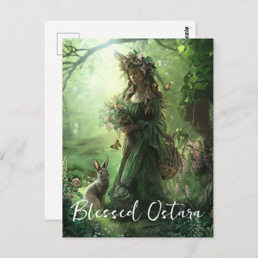 Gesegnete Ostara Postkarte (Vorne/Hinten)