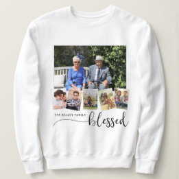 Gesegnete, Personalisierte 6-Foto-Familienkollage Sweatshirt