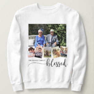 Gesegnete, Personalisierte 6-Foto-Familienkollage Sweatshirt