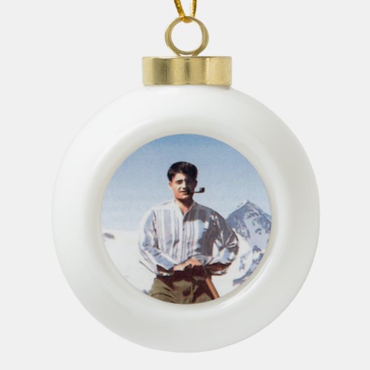Gesegnete Pier Giorgio Keramik Kugel-Ornament (Vorderseite)