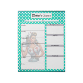 Gesegnete Pinup Nurse _ Woche auf einen Blick Notizblock