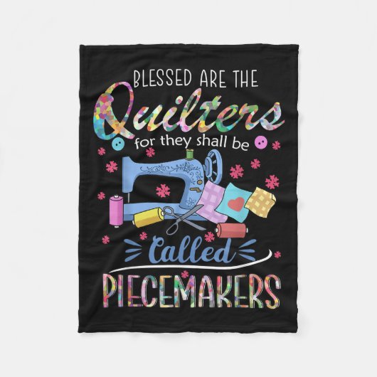 Gesegnete Quilters-Piecemakers beenden Nähgeschenk Fleecedecke (Vorderseite)